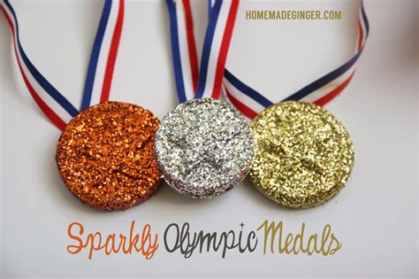 Kid Craft Sparkly Olympic Medals Homemade Ginger