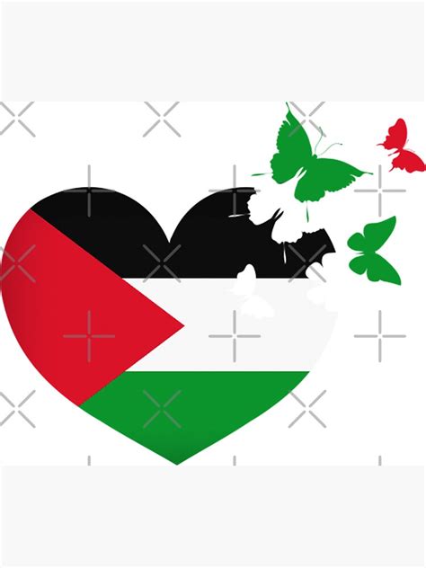 "heart Flag Of Palestine - Gift For Palestinian From Palestine ...