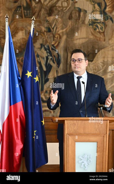 Prag Tschechische Republik Mai Pressekonferenz Zum Treffen