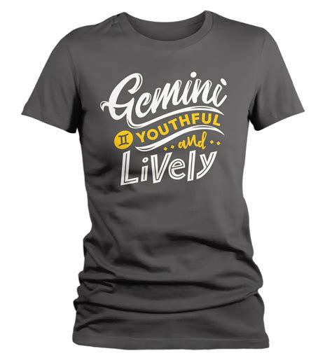 Womens Gemini T Shirt Young And Lively Shirt Horoscope Shirt Astrology