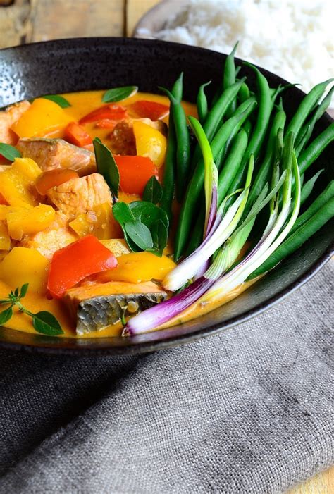 Red Thai Salmon Curry With Coconut Cream