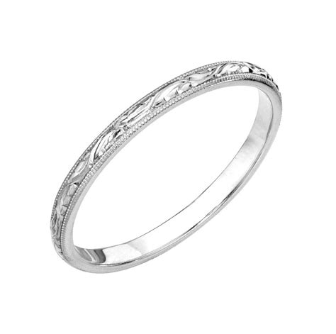 2mm Hand Engraved Wedding Band Ring Liza Shtromberg Jewelry