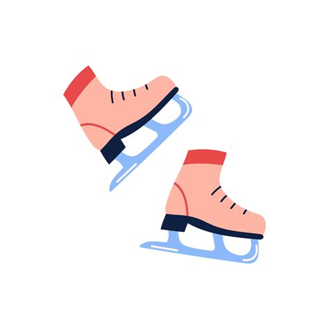 Cute Ice Skates For Winter Sport And Recreation Flat Vector