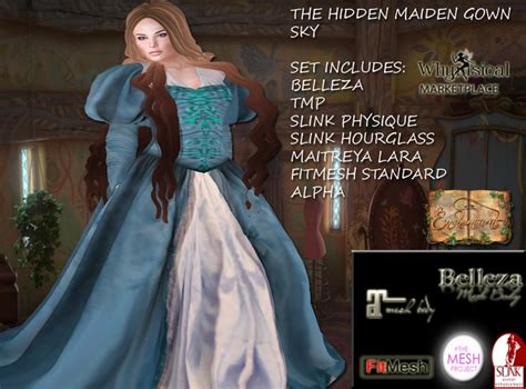 Second Life Marketplace Hidden Maiden Gown Sky Blue