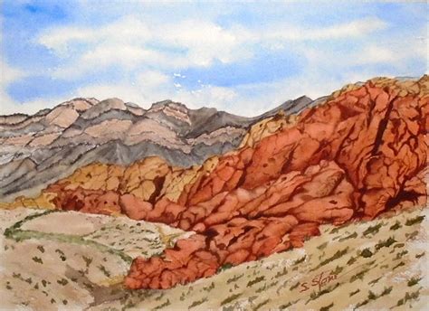 Red Rock Canyon Painting By Sandra Stone Pixels