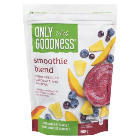 Only Goodness Fruit Smoothie Blend Blueberries Mango Acai And