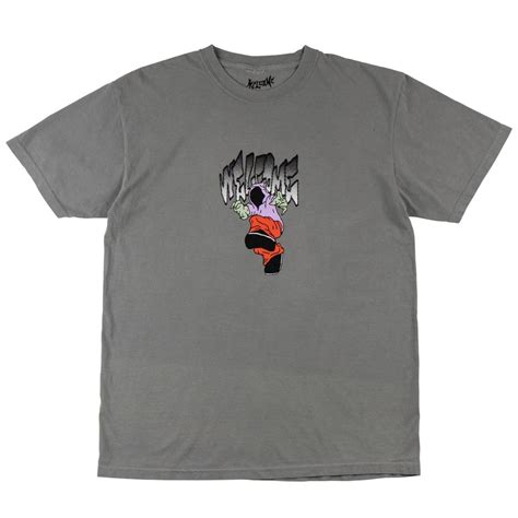 Welcome Skateboards Stomper Garment Dyed Grey T Shirt