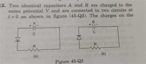 Answered 12 Two Identical Capacitors A And B Are Charged To The Same