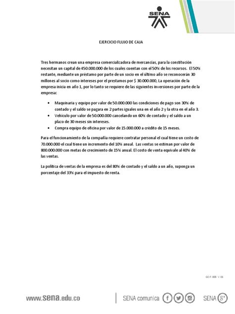 Ejemplo Flujo De Caja Proyectado 4 Pdf