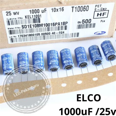 Jual Elco 1000uf 25v 1000 Uf 25 Volt Capasitor Shopee Indonesia