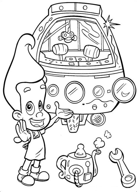 Jimmy Neutron Coloring Page To Print Jimmy Neutron Boy Genius Ready For