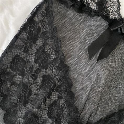 Black Lace Lingerie Slip Dress Lingerie Depop
