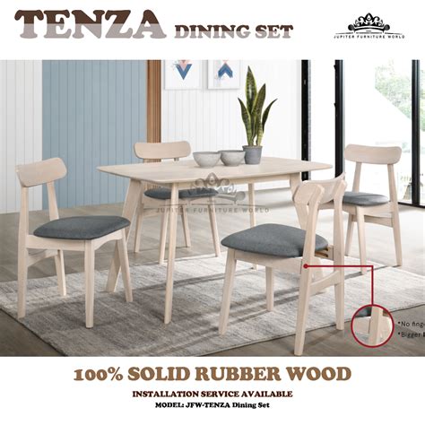 JFW TENZA DINING SET SOLID WOOD DINING SET DINING TABLE SET SET MEJA