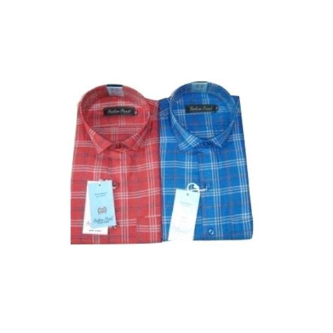 Long Sleeve Casual Wear Mens Fashion Checks Cotton Shirt Machine Wash