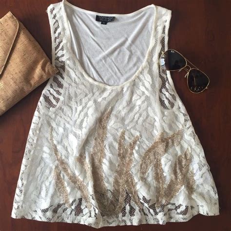 Lace and embellished Topshop tank | Clothes design, Topshop tops ...