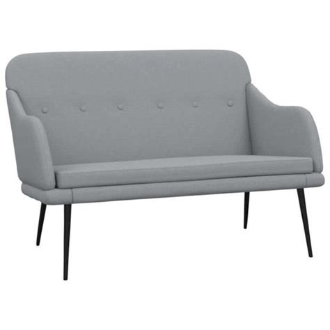 Banc Gris Clair 110x76x80 Cm Tissu SALALIS SP100478 Cdiscount Maison