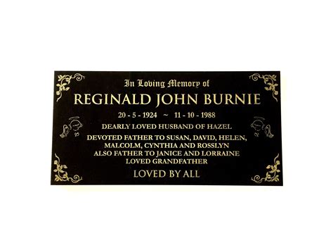 Grave Memorial Plaque Customised Laser Engraved With Your Etsy