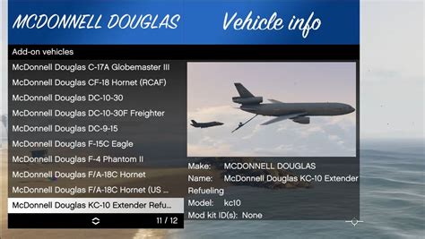 Reorganized Vehicle S Names And Makers For 140 Add On Planes