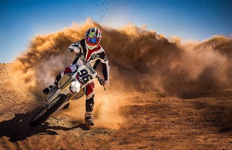 Motorcycle Sports Motorcycles Motorcyclist Dust Race HD Wallpaper