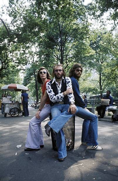 Robin Gibb Maurice Gibb And Barry Gibb Of The Disco Group The Bee Gees In Central Park In New