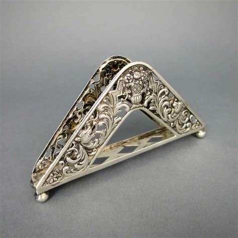 Gorgeous Antique Victorian Silver Napkin Holder Open Worked Rich