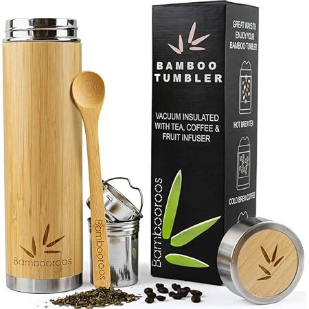 Amazon Tea Bottle Bamboo Tumbler With Infuser Bpa Free Double Wall