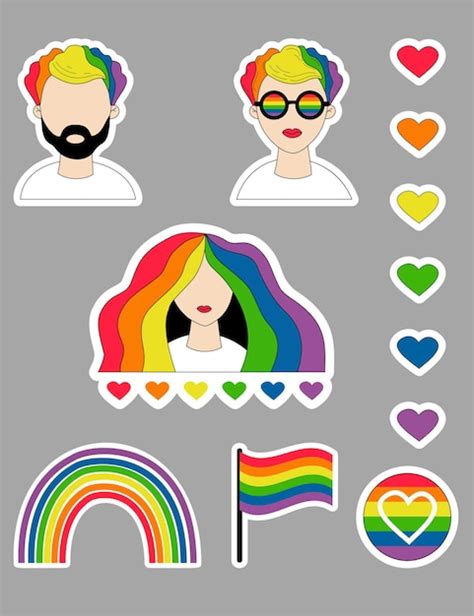 Premium Vector Lgbt Pride Month Stickers Lgbtq Community Symbols