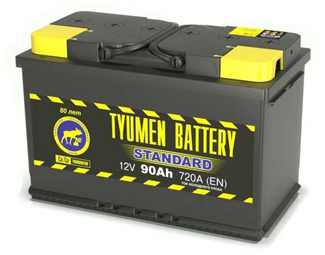 Аккумулятор Тюмень Стандарт 90 Ач ток 720А (TYUMEN BATTERY Standard ...