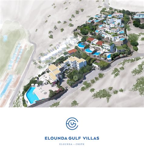 Illustration hotel map of Elounda Gulf Villas on Behance