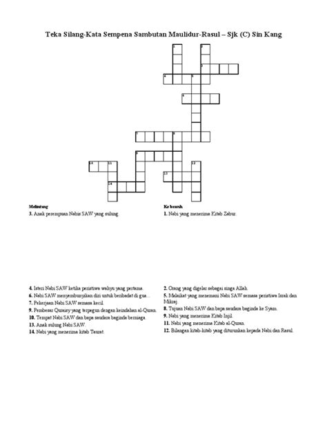 Teka Silang Kata Sempena Maulidur Rasul Pdf