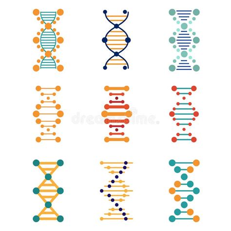 DNA Iconos Del Vector De La Genética Ilustración del Vector