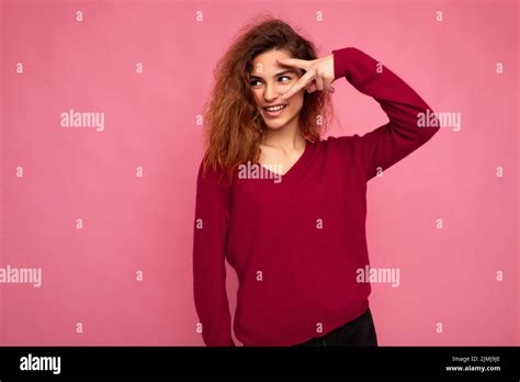 Portrait Of Young Emotional Positive Happy Smiling Beautiful Brunette