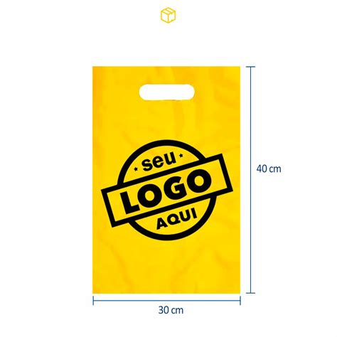 Sacola Boca de Palhaço Personalizada 30x40 Amarela Souza Company