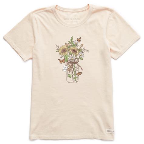 Women S Sunflower Monarch Jar Crusher Tee Life Is Good Official Site