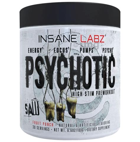 Insane Labz Psychotic High Stim Preworkout Saw Powder Fruit Punch Buy