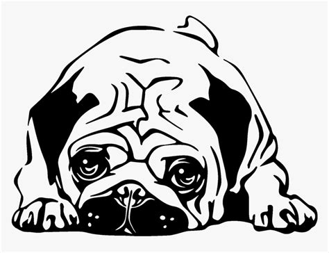 Pug Clip Art Black And White