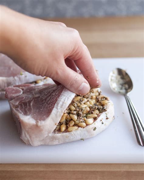 Recipe Pork Chops Stuffed With Pine Nuts Porcini Mushrooms And Pecorino Kitchn