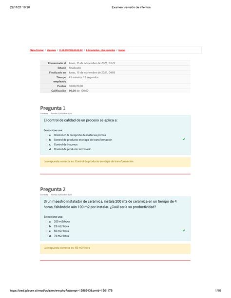 Examen Gestion De Operaciones P Gina Principal Mis Cursos B