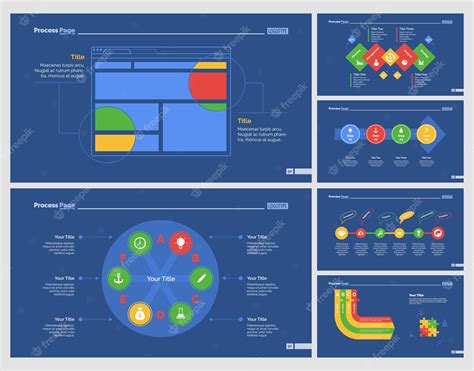 Premium Vector | Six Economics Charts Slide Templates Set