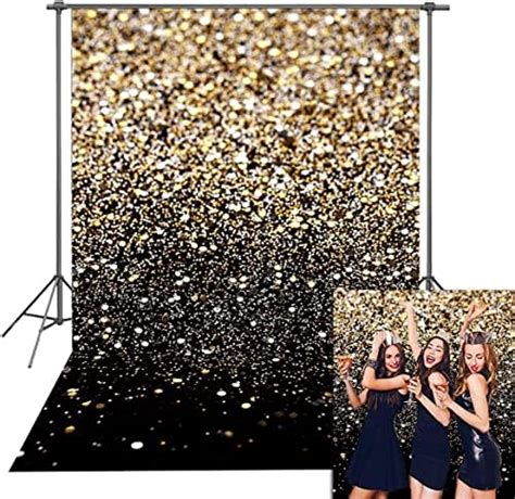 Amazon GYA 6x8ft 2024 Black Gold Backdrop New Year Glitter Golden