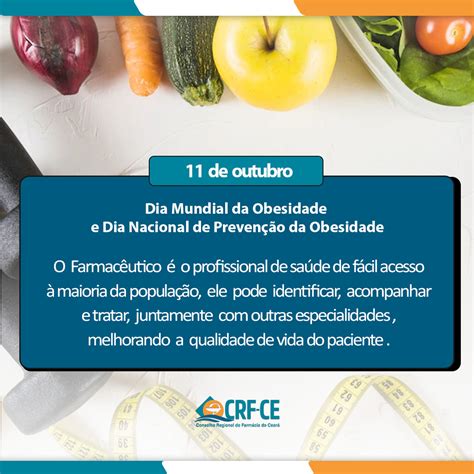 CALENDÁRIO 11 10 Dia Mundial da Obesidade e Dia Nacional de