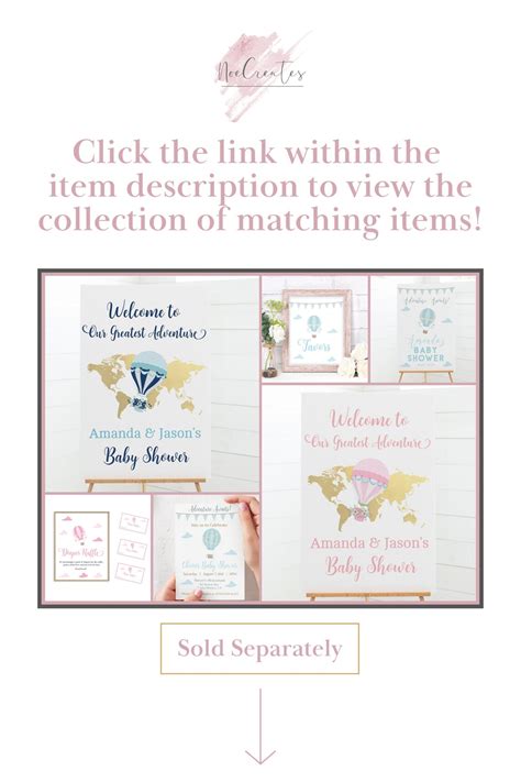 Hot Air Balloon Baby Shower Welcome Sign Up In The Air Theme Etsy