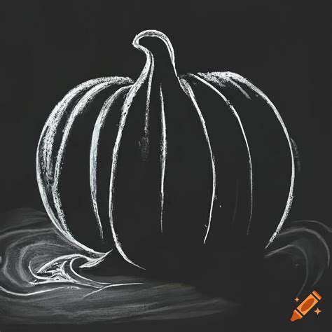 Chalk Drawing Of A Pumpkin On Craiyon