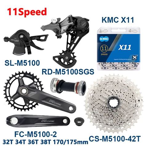Shimano Deore M5100, 11-скоростной групповой переключатель, кривошип ...