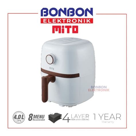 Jual Mito Air Fryer Af5 Wood Series 4L White 800 Watt Af 5 Happy Fry