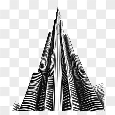 Download Burj Khalifa Black And White Drawing Sketches Online