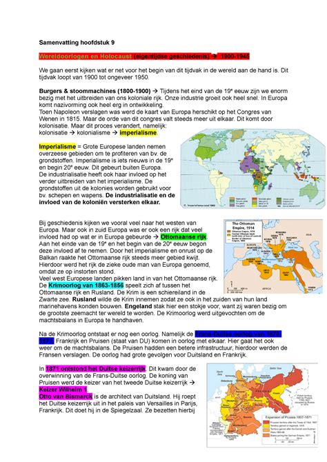 Geschiedenis Samenvatting Tijdvak 9 Samenvatting Hoofdstuk 9