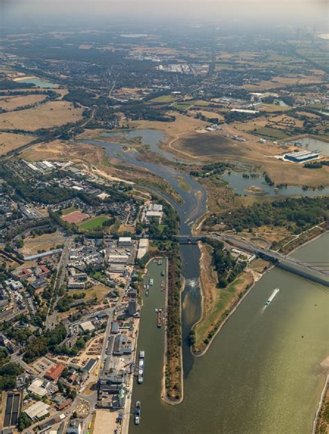 Luftaufnahme Wesel Flu Delta Und Strom M Ndung Zwischen