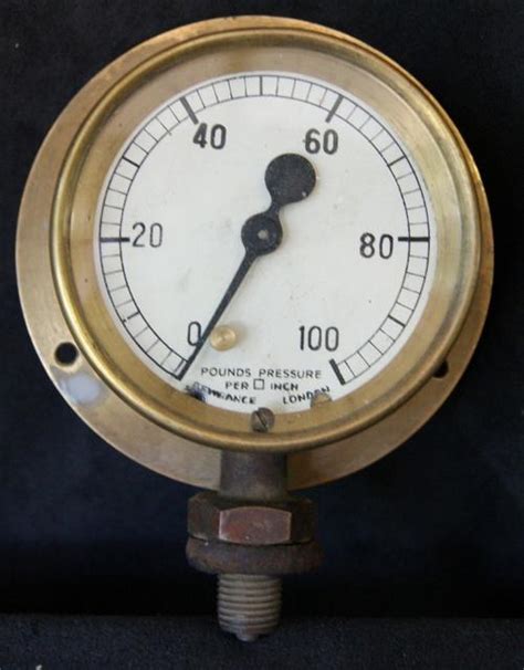 Rail - Antique Brass Steam Gauge Dewrance & Co. London Railroad Steam ...