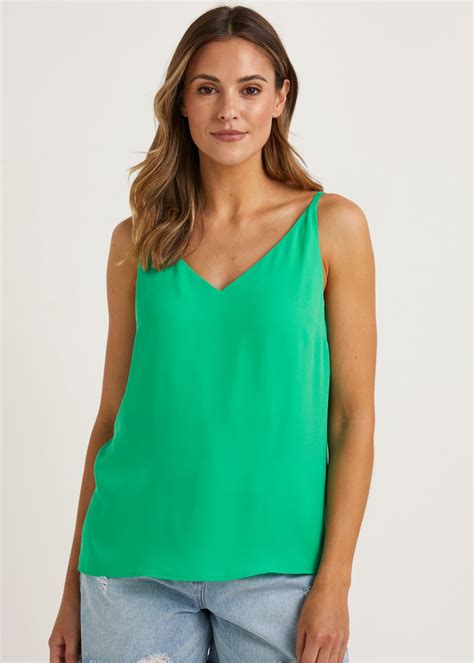 Green Double Strap Cami Top Matalan